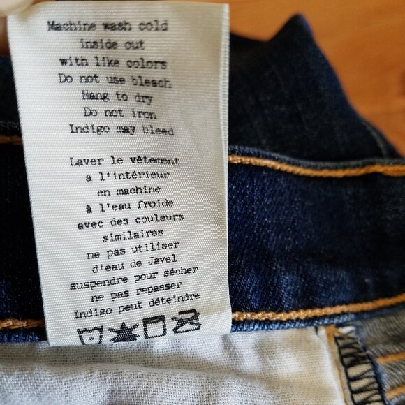 Rag & Bone Dre Low Rise Slim Boyfriend Jeans –Women’s 30 –Dark Blue–Distress Hem - Picture 13 of 16